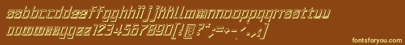 Шрифт ArchityposhadowOblique – жёлтые шрифты на коричневом фоне