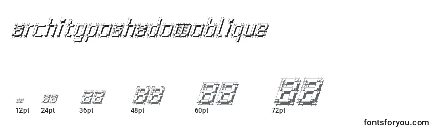Размеры шрифта ArchityposhadowOblique