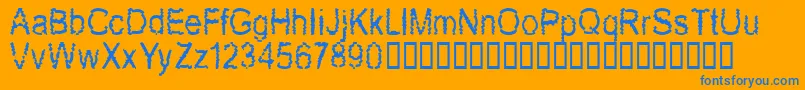 Newmozak Font – Blue Fonts on Orange Background