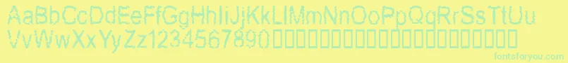 Newmozak Font – Green Fonts on Yellow Background