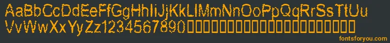 Newmozak-Schriftart – Orangefarbene Schriften auf schwarzem Hintergrund