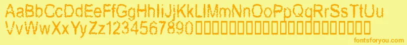 Newmozak Font – Orange Fonts on Yellow Background