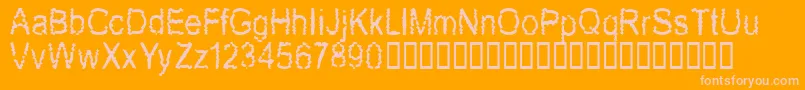 Newmozak Font – Pink Fonts on Orange Background
