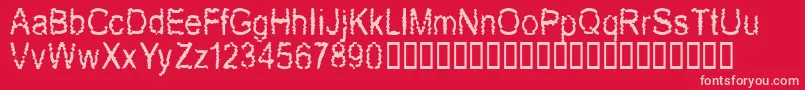 Newmozak-fontti – vaaleanpunaiset fontit punaisella taustalla
