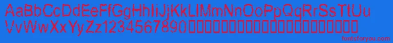 Newmozak Font – Red Fonts on Blue Background