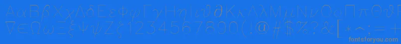 Greeks Font – Gray Fonts on Blue Background