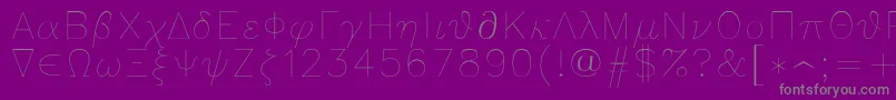 Greeks Font – Gray Fonts on Purple Background