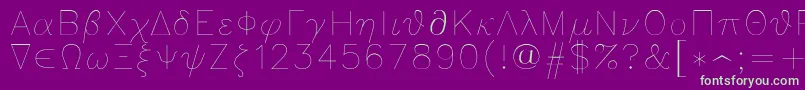 Greeks Font – Green Fonts on Purple Background