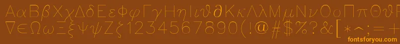 Greeks Font – Orange Fonts on Brown Background