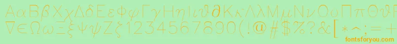 Greeks Font – Orange Fonts on Green Background