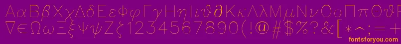 Greeks Font – Orange Fonts on Purple Background