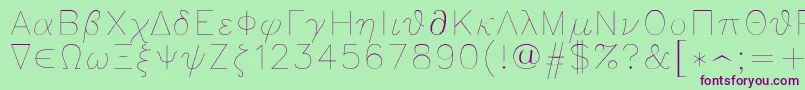 Greeks Font – Purple Fonts on Green Background