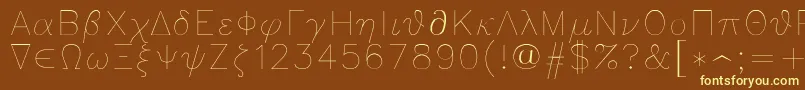 Greeks Font – Yellow Fonts on Brown Background