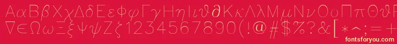 Greeks Font – Yellow Fonts on Red Background