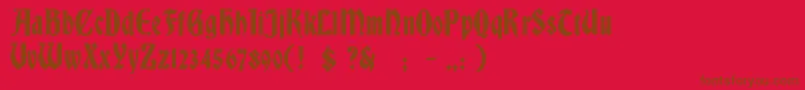BradleyGratis Font – Brown Fonts on Red Background