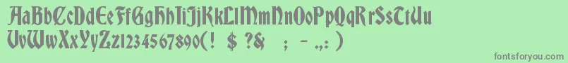 フォントBradleyGratis – 緑の背景に灰色の文字