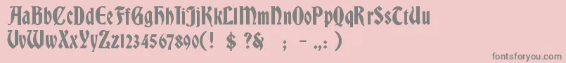 BradleyGratis Font – Gray Fonts on Pink Background