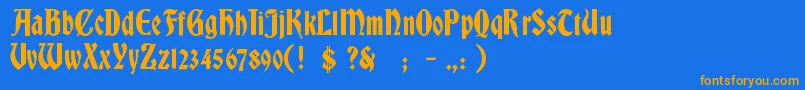 BradleyGratis Font – Orange Fonts on Blue Background