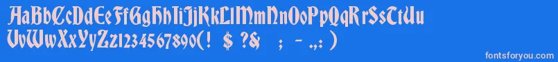 BradleyGratis Font – Pink Fonts on Blue Background