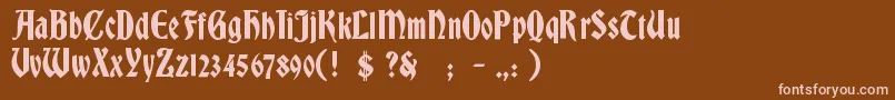 BradleyGratis Font – Pink Fonts on Brown Background