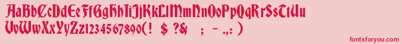 BradleyGratis Font – Red Fonts on Pink Background