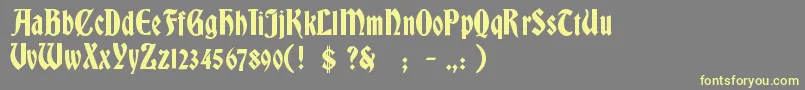 BradleyGratis Font – Yellow Fonts on Gray Background
