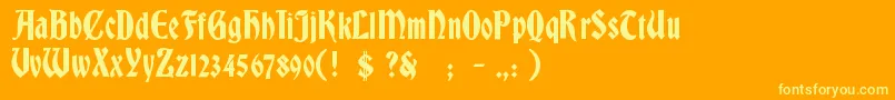 BradleyGratis Font – Yellow Fonts on Orange Background