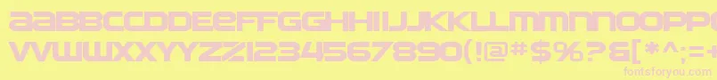 SfAutomatonExtended-fontti – vaaleanpunaiset fontit keltaisella taustalla