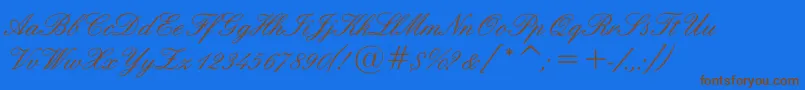 English Font – Brown Fonts on Blue Background