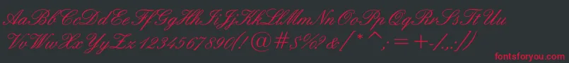 English Font – Red Fonts on Black Background