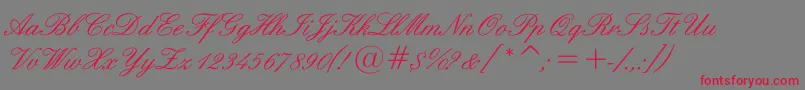 English Font – Red Fonts on Gray Background