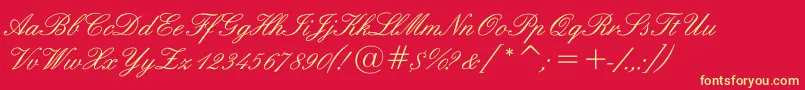 English Font – Yellow Fonts on Red Background