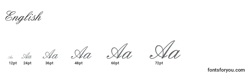 Größen der Schriftart English