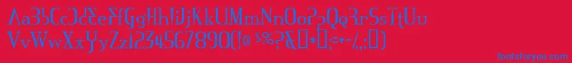 Mississauga Font – Blue Fonts on Red Background