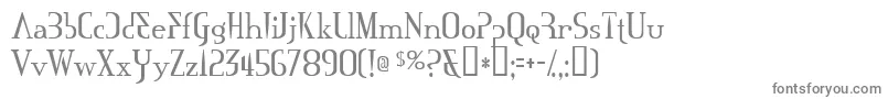 Mississauga-fontti – harmaat kirjasimet valkoisella taustalla