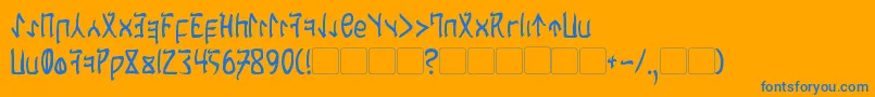 フォントCardosan – オレンジの背景に青い文字