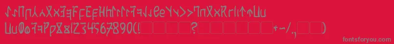 フォントCardosan – 赤い背景に灰色の文字