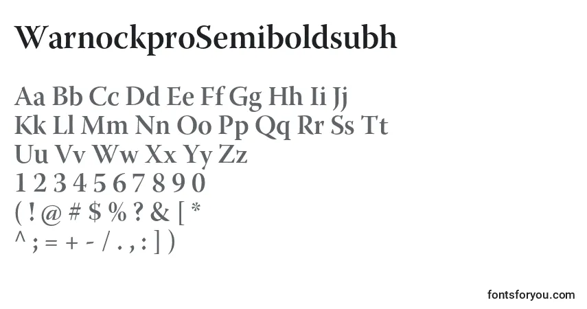 WarnockproSemiboldsubh Font – alphabet, numbers, special characters