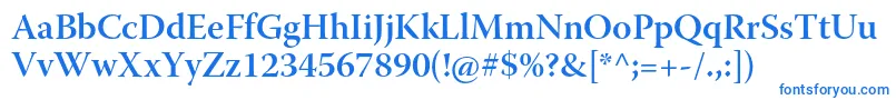 WarnockproSemiboldsubh Font – Blue Fonts on White Background