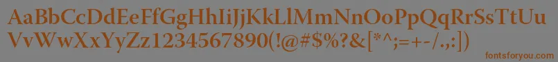 WarnockproSemiboldsubh Font – Brown Fonts on Gray Background
