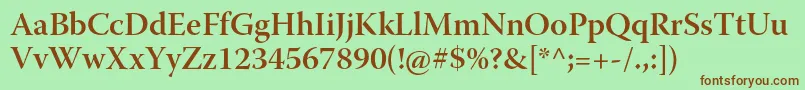 WarnockproSemiboldsubh Font – Brown Fonts on Green Background