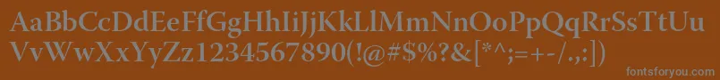 WarnockproSemiboldsubh-fontti – harmaat kirjasimet ruskealla taustalla
