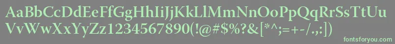 WarnockproSemiboldsubh Font – Green Fonts on Gray Background