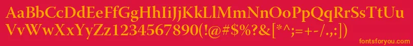 Шрифт WarnockproSemiboldsubh – оранжевые шрифты на красном фоне
