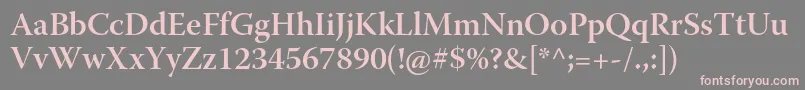 Шрифт WarnockproSemiboldsubh – розовые шрифты на сером фоне