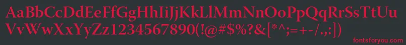 WarnockproSemiboldsubh Font – Red Fonts on Black Background
