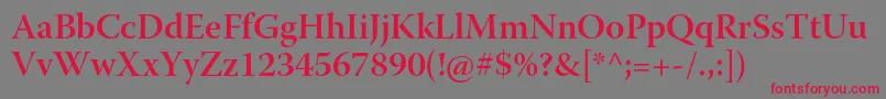 WarnockproSemiboldsubh Font – Red Fonts on Gray Background