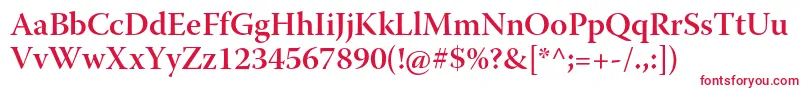 WarnockproSemiboldsubh Font – Red Fonts on White Background