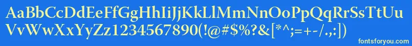 WarnockproSemiboldsubh Font – Yellow Fonts on Blue Background