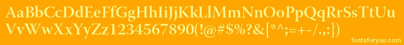 WarnockproSemiboldsubh Font – Yellow Fonts on Orange Background